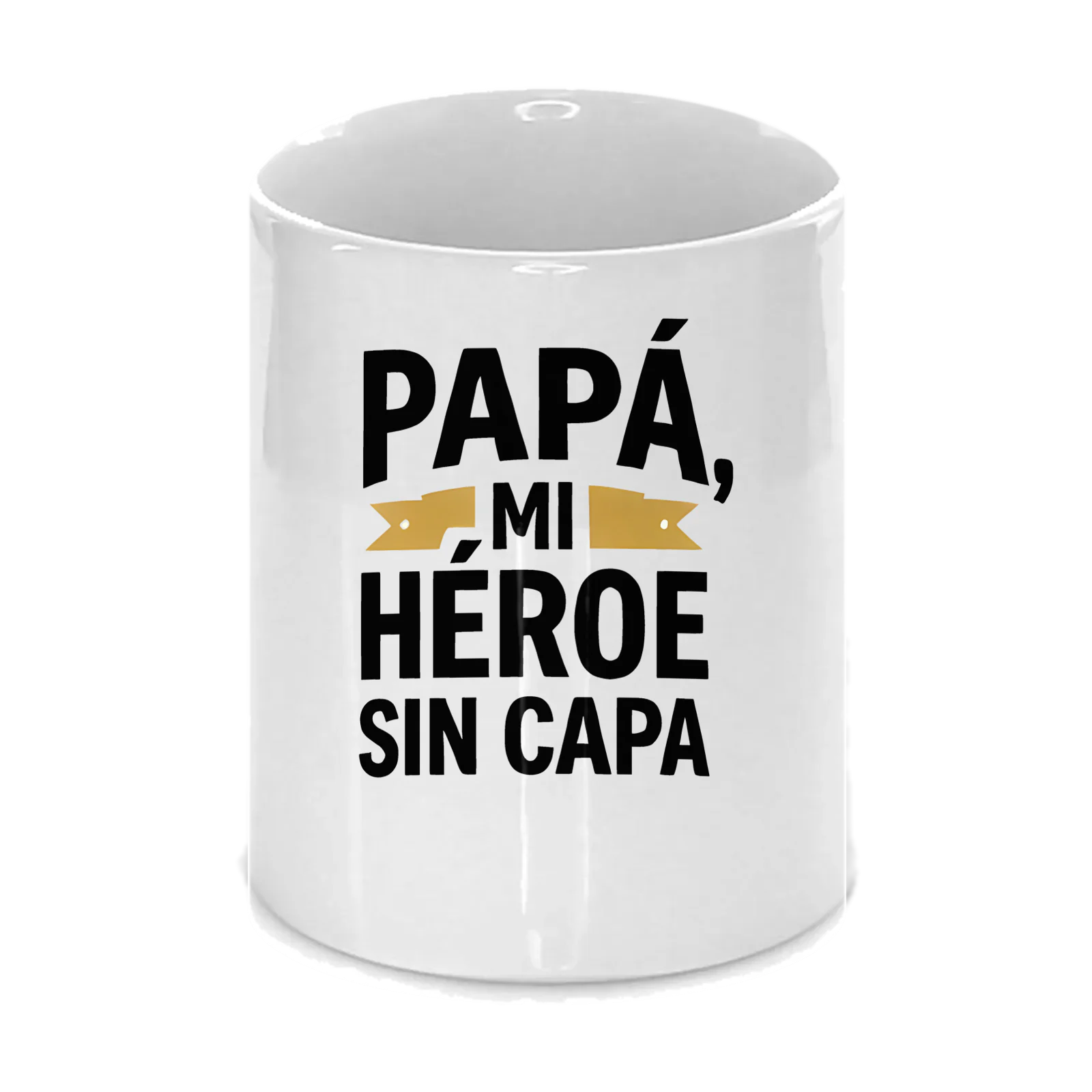 Taza «Papá, mi héroe sin capa» en blanco