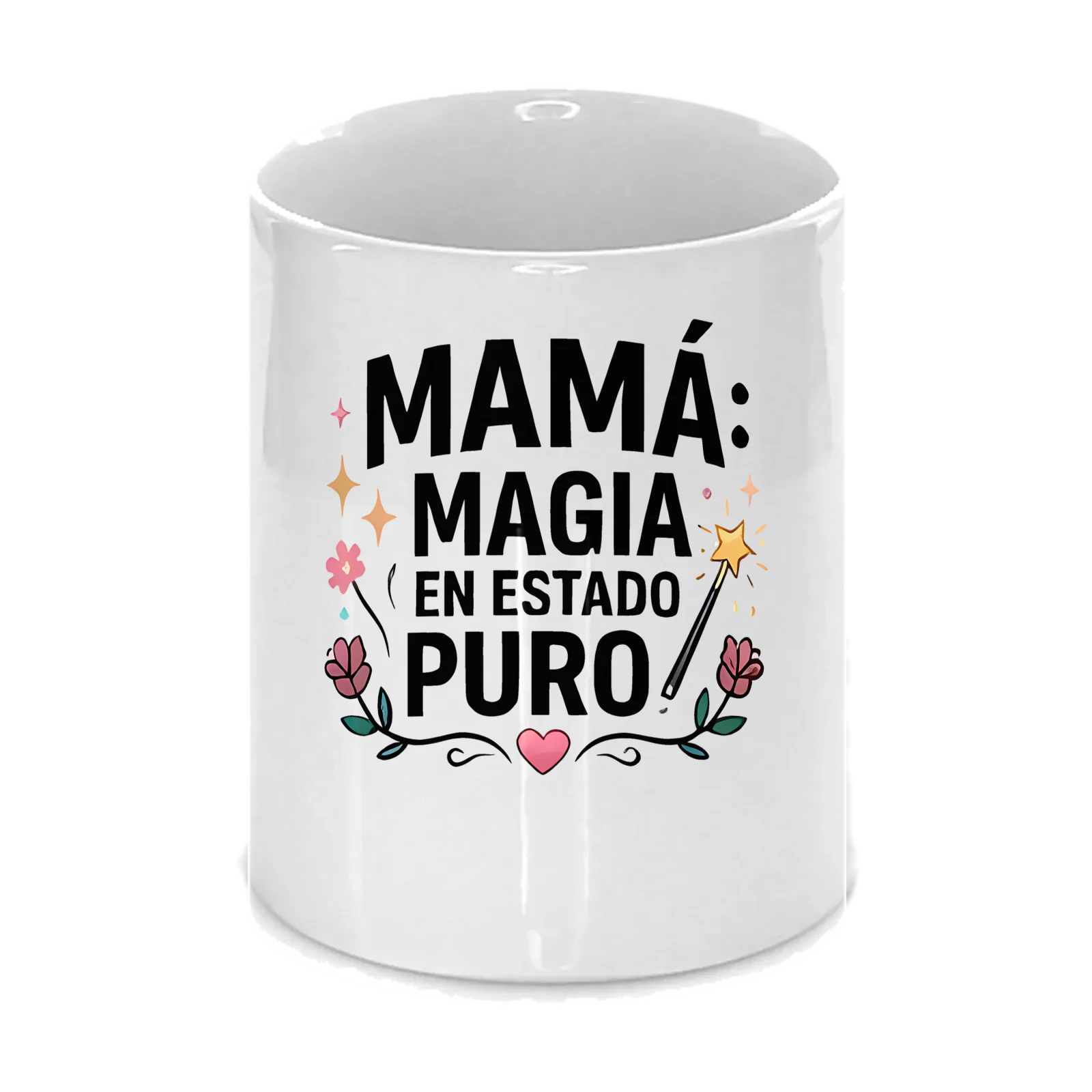 Taza «Mamá: magia en estado puro» en blanco
