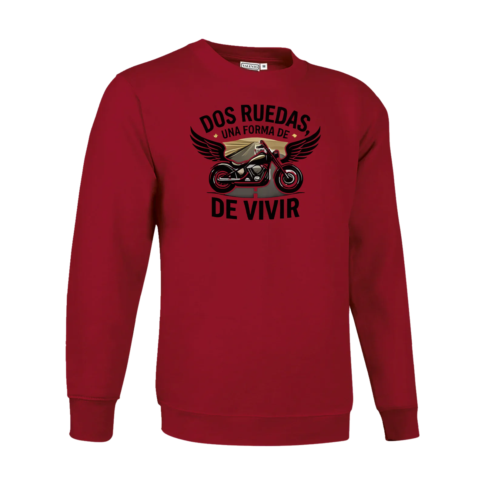 Sudadera «Dos ruedas, una forma de vivir» en rojo