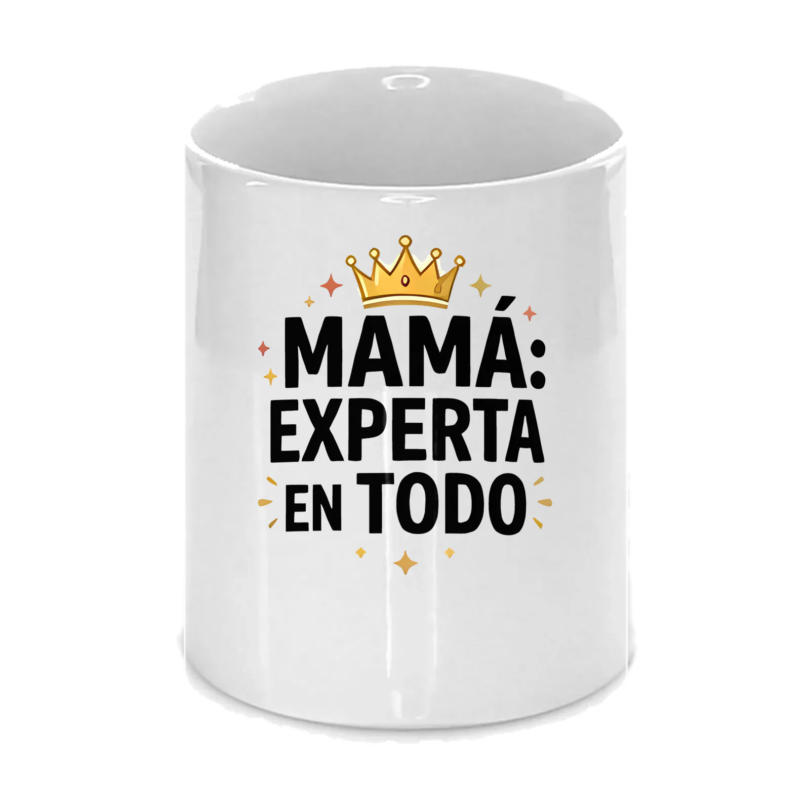 Taza «Mamá: experta en todo» en blanco