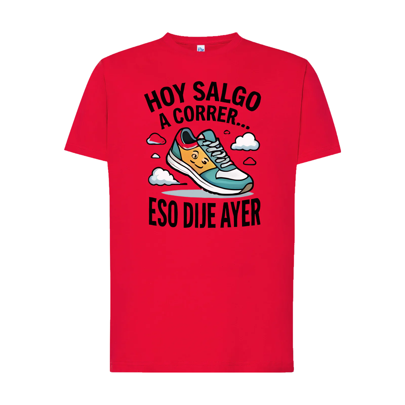 Camiseta «Hoy salgo a correr... eso dije ayer» en rojo